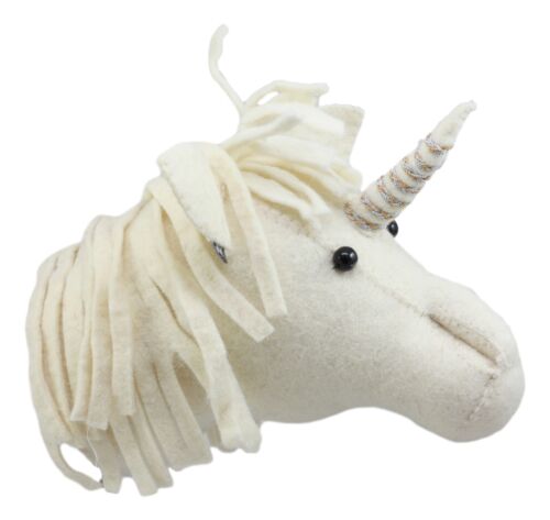 Ebros Fiona Walker England Handmade Organic Baby Animal Head Wall Decor Mini Safari And Farmland Collection (Mini Unicorn)