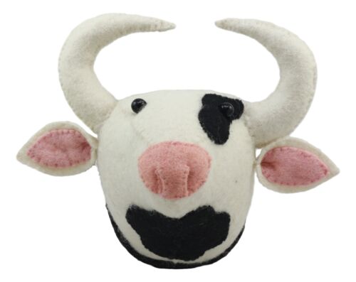 Ebros Fiona Walker England Handmade Organic Baby Animal Head Wall Decor Mini Safari and Farmland Collection (Mini Holstein Cow) Ebros Fiona Walker England Handmade Organic Baby Animal Head Wall Decor Mini Safari and Farmland Collection (Mini Holstein Cow)