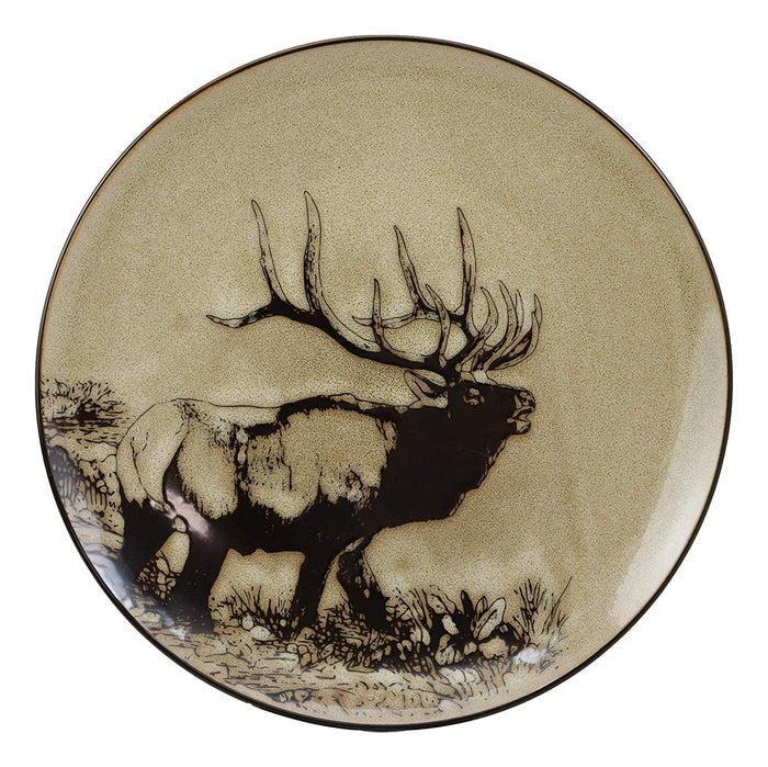 Ebros Forest Giant Emperor Bull Elk Large Round Dinner Plate Set Of 2 10.75"D