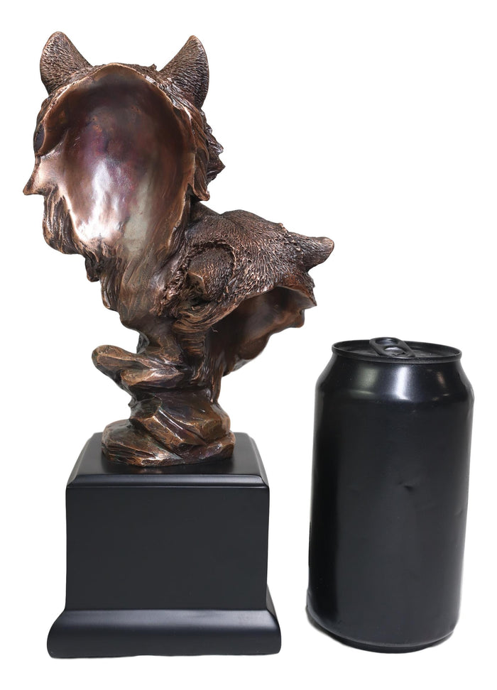 Ebros Forest Moonlight Lovers 2 Wolves Bust Bronze Electroplated Resin Statue