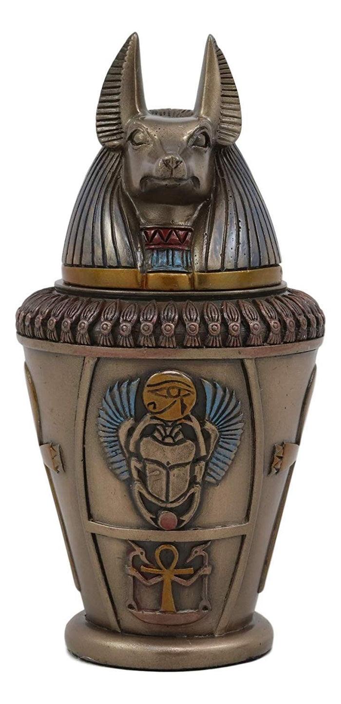Ebros Four Sons Of Horus Duamutef Hapi Imsety Qebehsenuef Canopic Jar Statue Set 5.75" H