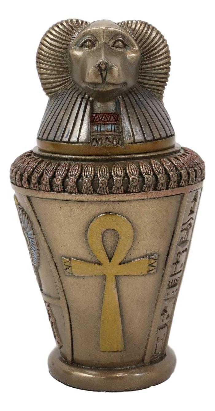 Ebros Four Sons Of Horus Duamutef Hapi Imsety Qebehsenuef Canopic Jar Statue Set 5.75" H