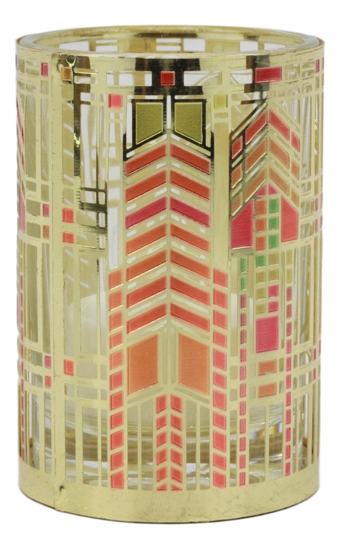 Ebros Frank Lloyd Wright FLW Architecture Reproduction Autumn Sumac Votive Candle Holder Figurine Tea Light Decor 3.25" H