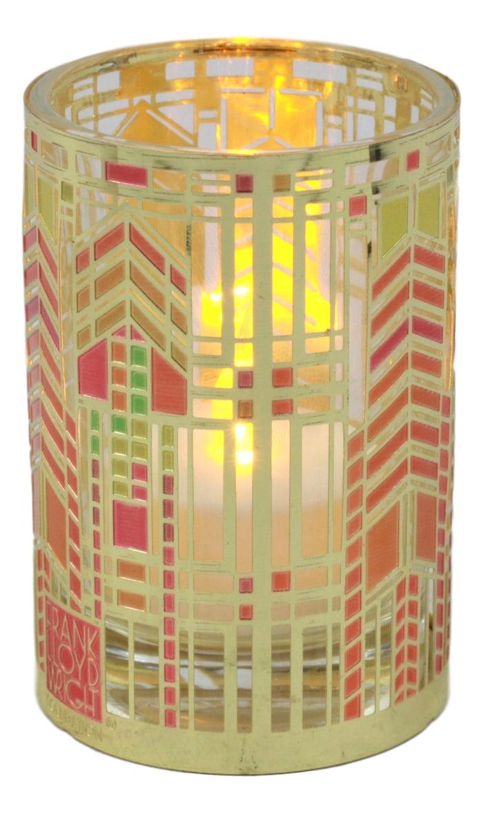 Ebros Frank Lloyd Wright FLW Architecture Reproduction Autumn Sumac Votive Candle Holder Figurine Tea Light Decor 3.25" H