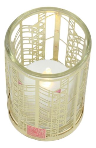 Ebros Frank Lloyd Wright Hollyhock House California Brass Votive Candle Holder