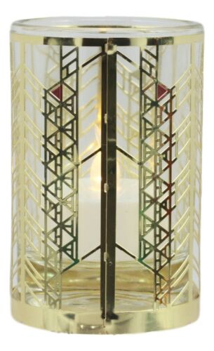 Ebros Frank Lloyd Wright Hollyhock House California Brass Votive Candle Holder