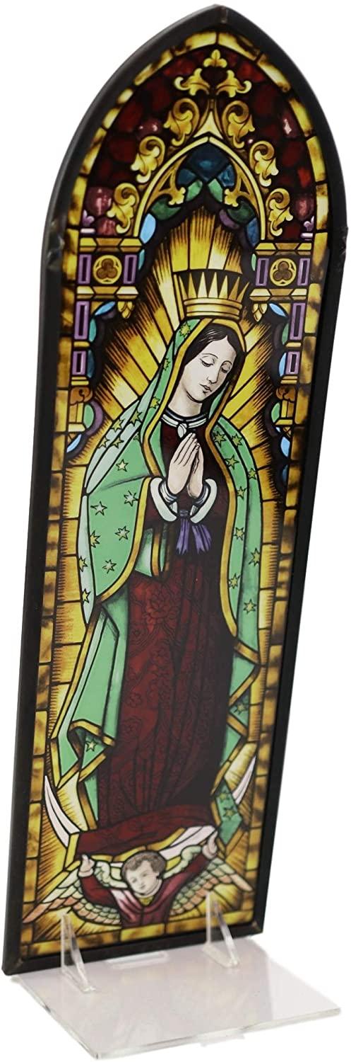 Ebros Frank Lloyd Wright Lady Of Guadalupe Virgin Mary Stained Glass Wall Decor