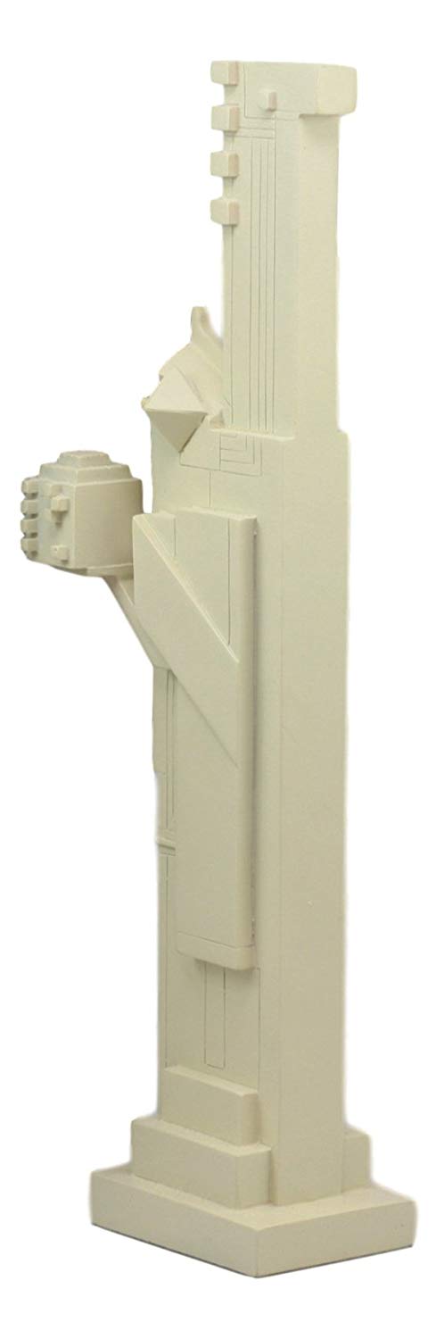 Ebros Frank Lloyd Wright Midway Gardens White Sprite Holding Two Cubes Statue Reproduction Sculpture 14" Tall
