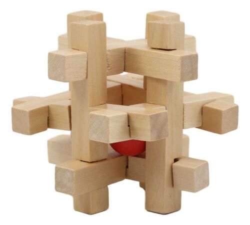Ebros Frank Lloyd Wright Mini Square Interlocking Textile Blocks 3D Wooden Puzzle 3"H