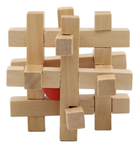 Ebros Frank Lloyd Wright Mini Square Interlocking Textile Blocks 3D Wooden Puzzle 3"H