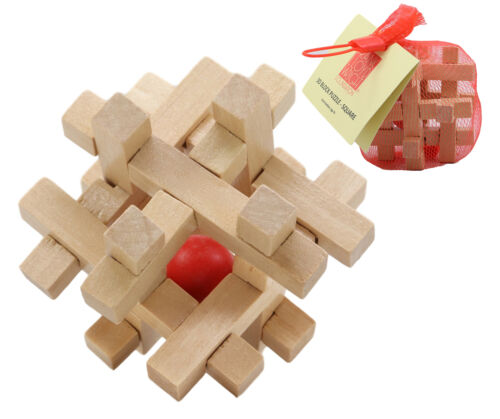 Ebros Frank Lloyd Wright Mini Square Interlocking Textile Blocks 3D Wooden Puzzle 3"H