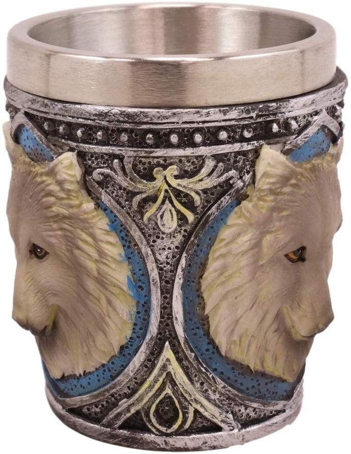 Ebros Full Moon Alpha Grey Wolf 2-Ounce Shot Glass SET OF 2