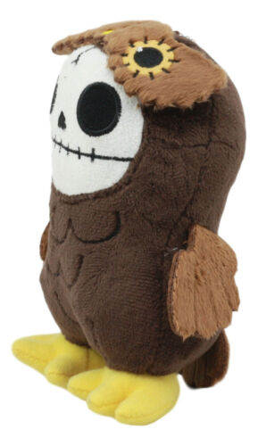Ebros Furry Bone Skeleton Hootie The Brown Owl Plush Toy Doll Collectible 5.75"H