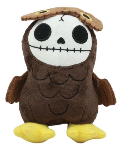 Ebros Furry Bone Skeleton Hootie The Brown Owl Plush Toy Doll Collectible 5.75"H