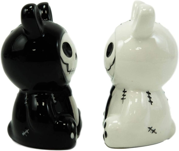 Ebros Furry Bones Bun Bun Rabbits Salt And Pepper Shakers Ceramic Set 3.5"H