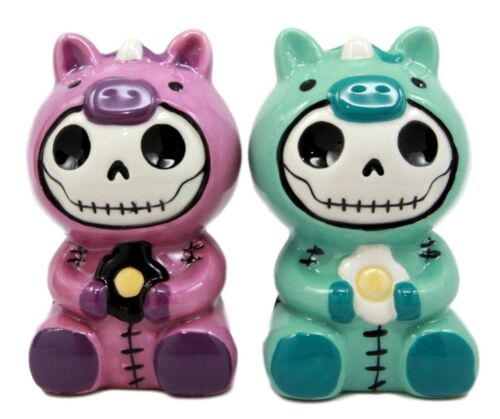 Ebros Furry Bones Unicorn Salt And Pepper Shakers Ceramic Set Voodoo Unie