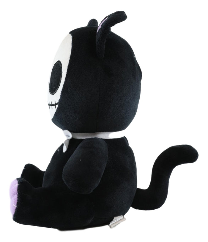 Ebros FurryBones Black Voodoo Kitten Cat With Bowtie Plush Toy Collectable 10"H