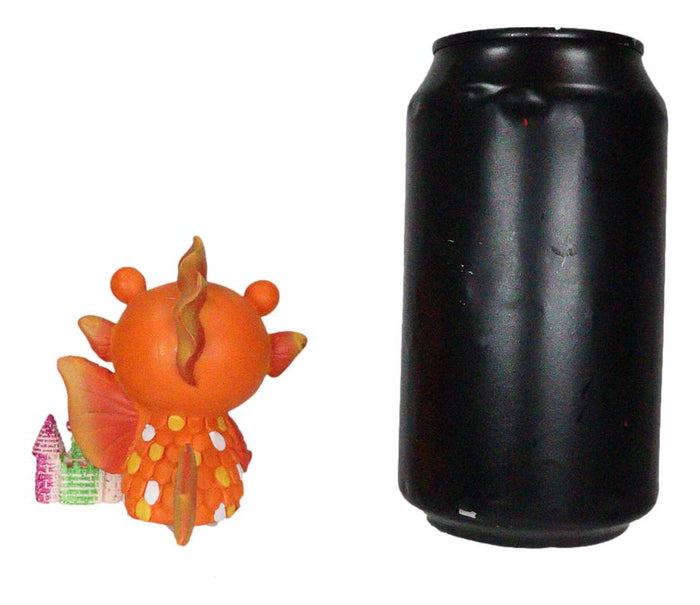 Ebros Furrybones Goldfish Fish With Rainbow Sea Castle Skeleton Statue Toy