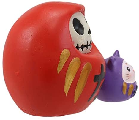 Ebros Furrybones Japanese Daruma With Mouse Friend Skeleton Statue Toy Furry Bones