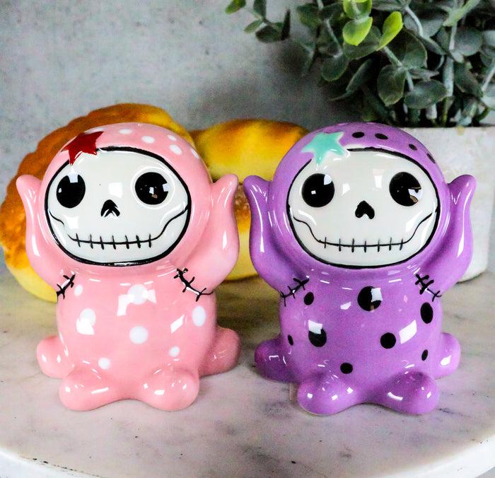 Ebros Furrybones Purple & Pink Spotted Octopus Ceramic Salt N Pepper Shaker