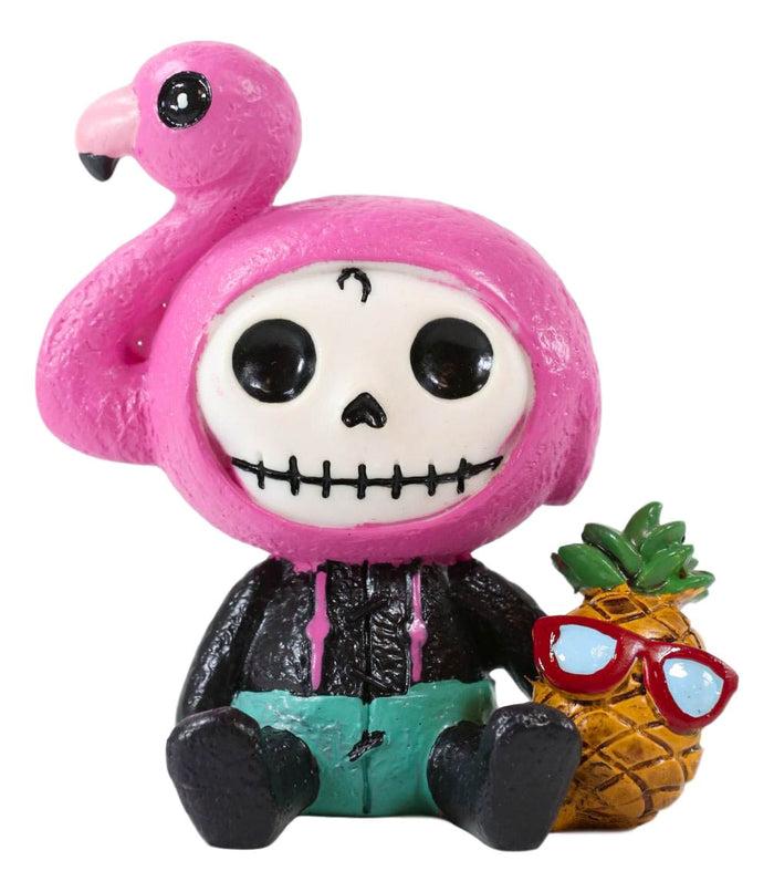 Ebros Furrybones Tropical Pineapple Pink Flamingo Diva Star Figurine Small 3.25"