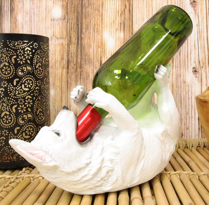 Ebros German Shepherd Dog Wine Bottle Holder Kitchen Decor (White) Ebros German Shepherd Dog Wine Bottle Holder Kitchen Decor (White)