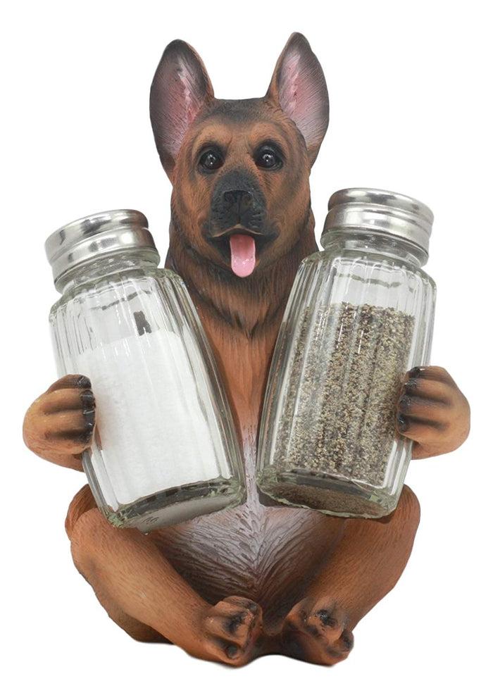 Ebros German Shepherd Police Canine Unit Dog Salt And Pepper Shaker Statue 6"H
