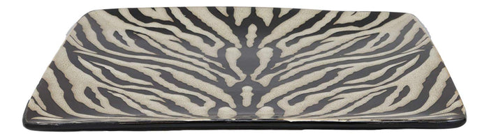 Ebros Giant Cat Tiger Prints Large Square Dinner Plate Set Of 2 10.75"Plates