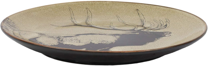 Ebros Giant Emperor Bull Elk Round Salad Or Dessert Plate Set Of 2 8.5" Plates
