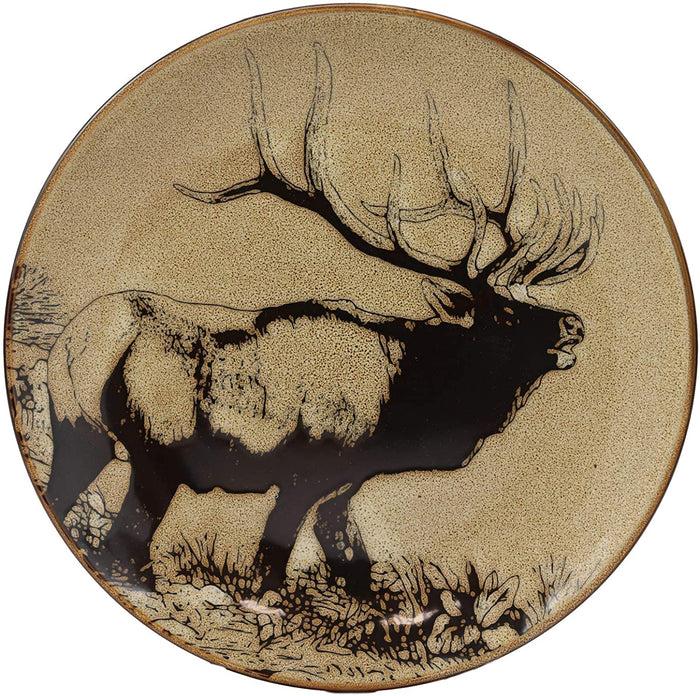 Ebros Giant Emperor Bull Elk Round Salad Or Dessert Plate Set Of 2 8.5" Plates