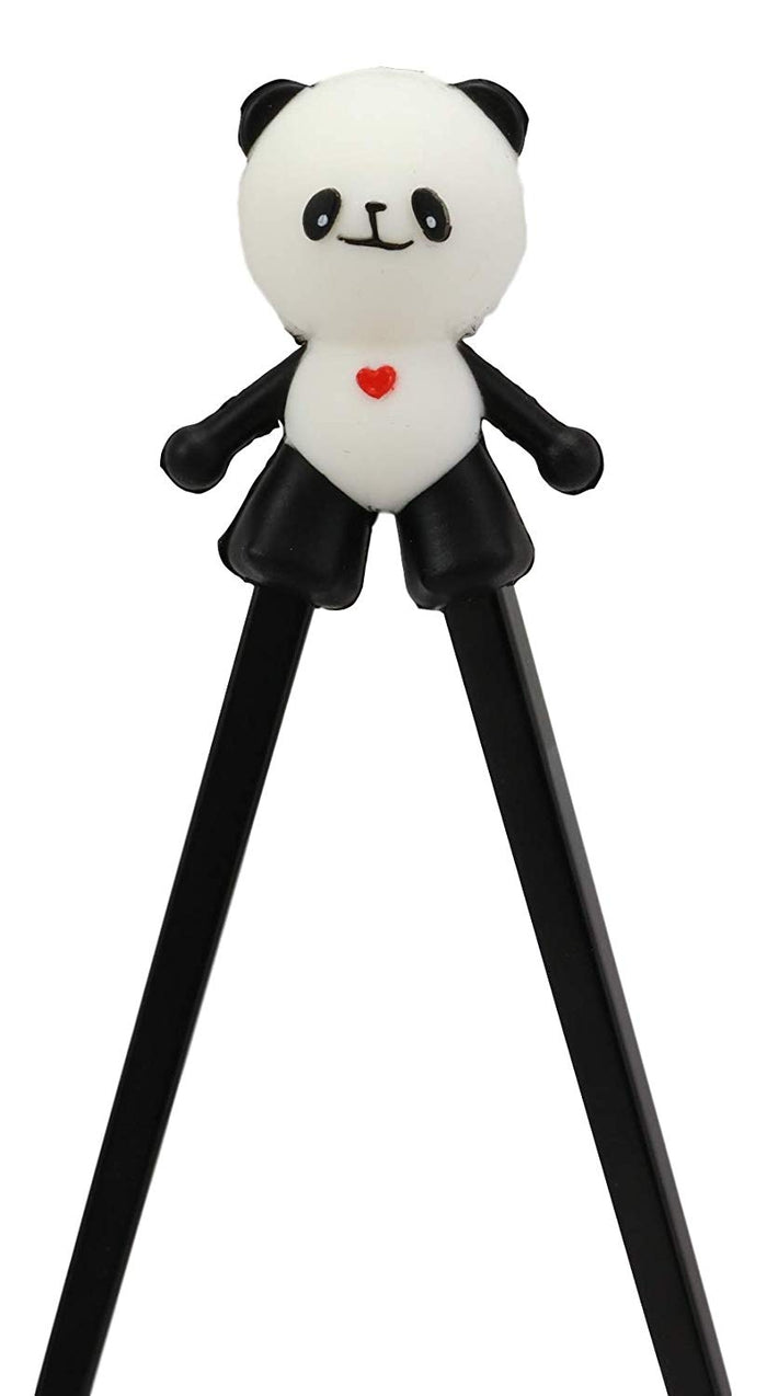 Ebros Giant Panda Reusable Training Chopsticks Set With Silicone Helper Hinge