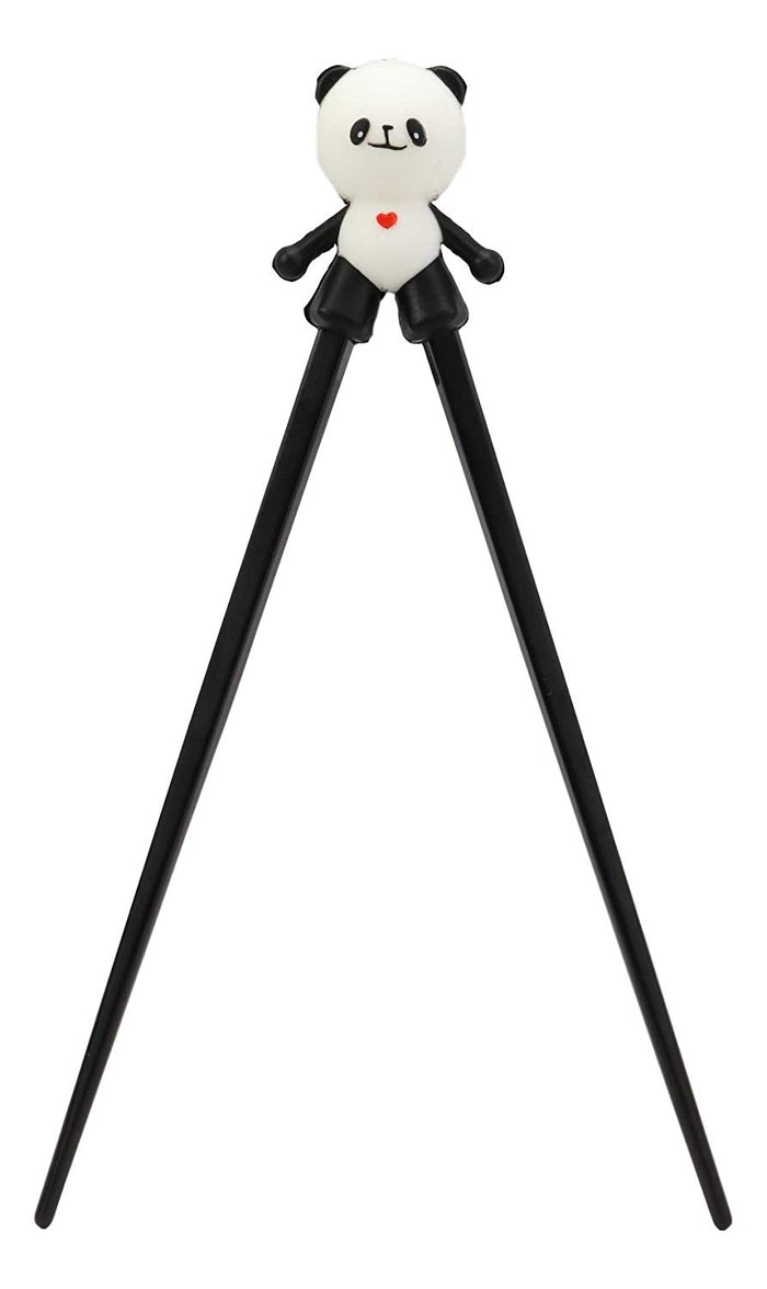 Ebros Giant Panda Reusable Training Chopsticks Set With Silicone Helper Hinge