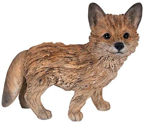 Ebros Gift 10.8" Wide Realist Driftwood Look Fox Resin Figurine Statue