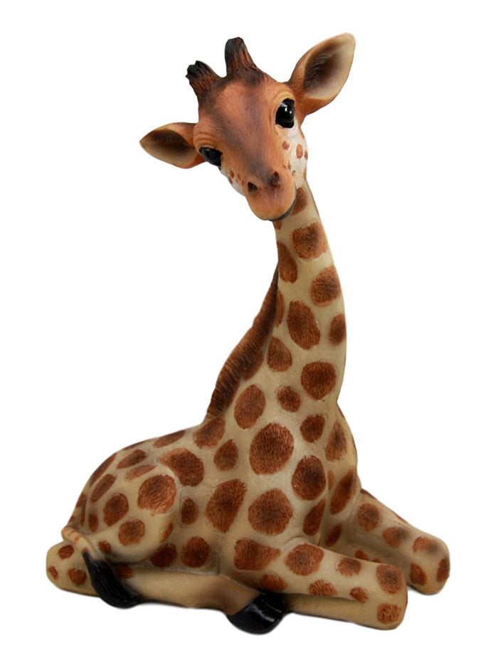 Ebros Gift 10" Tall Sitting Safari Adorable Giraffe Decorative Figurine Wild Life Animal Giraffes Collectible