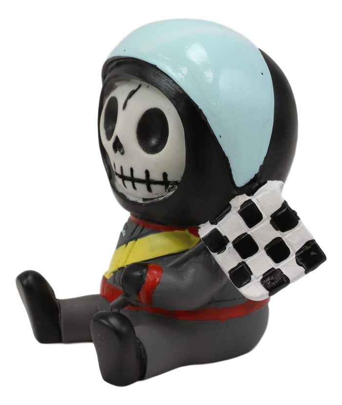Ebros Gift 2.5" Tall Furrybones Jerry The Racer Race Car Driver With Racing Helmet And Finish Line Flag Collectible Figurine