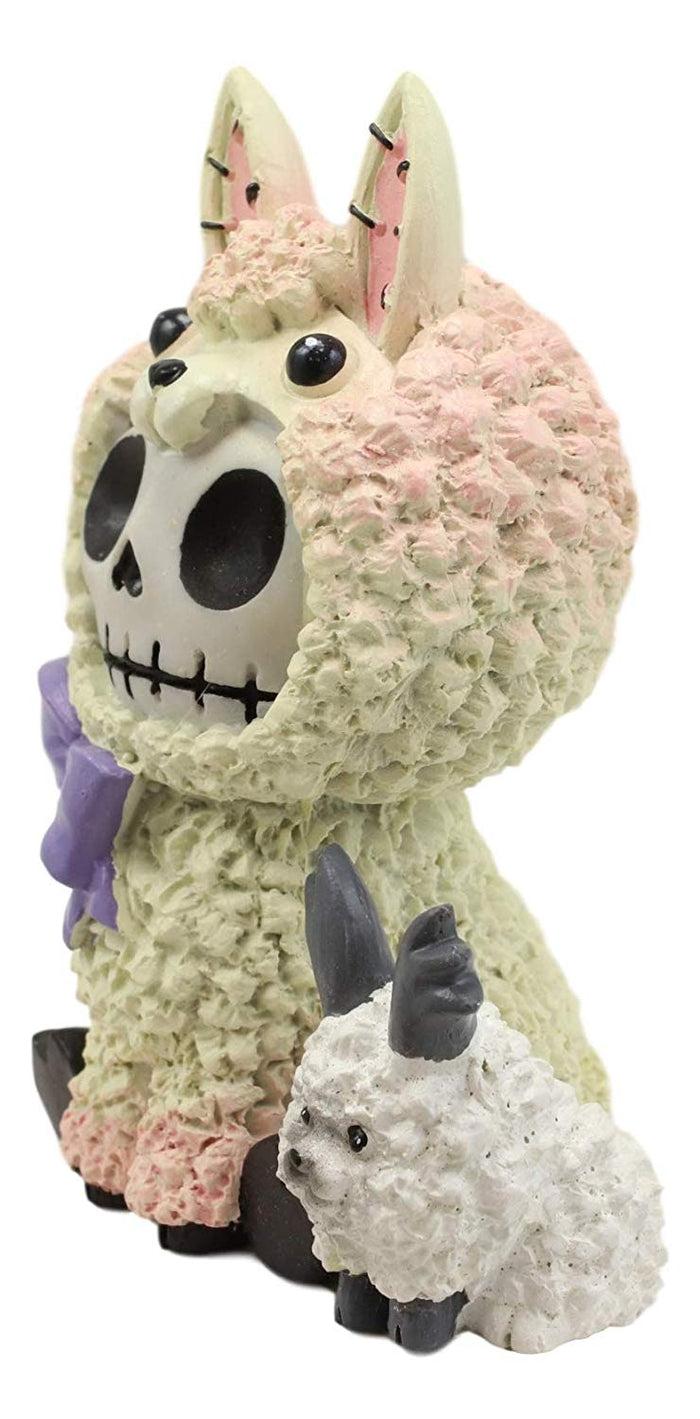 Ebros Gift 3.25" Tall Furrybones Paco The Fluffy Sheep Lamb With Purple Ribbon Collectible Figurine