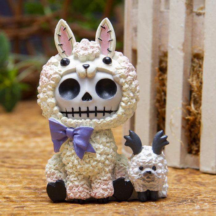 Ebros Gift 3.25" Tall Furrybones Paco The Fluffy Sheep Lamb With Purple Ribbon Collectible Figurine