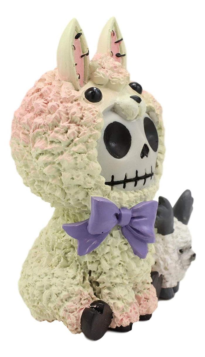 Ebros Gift 3.25" Tall Furrybones Paco The Fluffy Sheep Lamb With Purple Ribbon Collectible Figurine