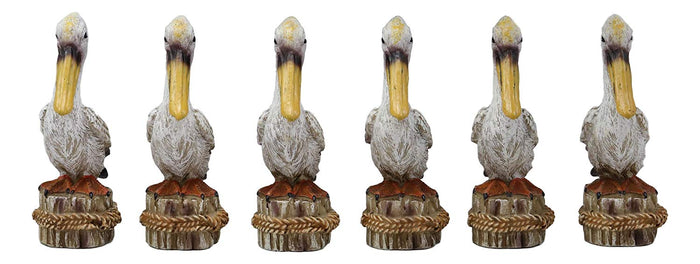 Ebros Gift 4.75" Tall Small Ocean Marine Beach Coastal Great White Pelican Bird Perching On Getty Post Statue Home Decor Birds Pelicans Nature As Centerpiece Decorative Sculpture Figurine (6)