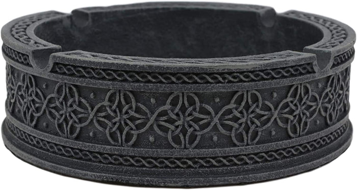 Ebros Gift 5" D Round Celtic Tribal Knotwork Dara Knots Design Ashtray