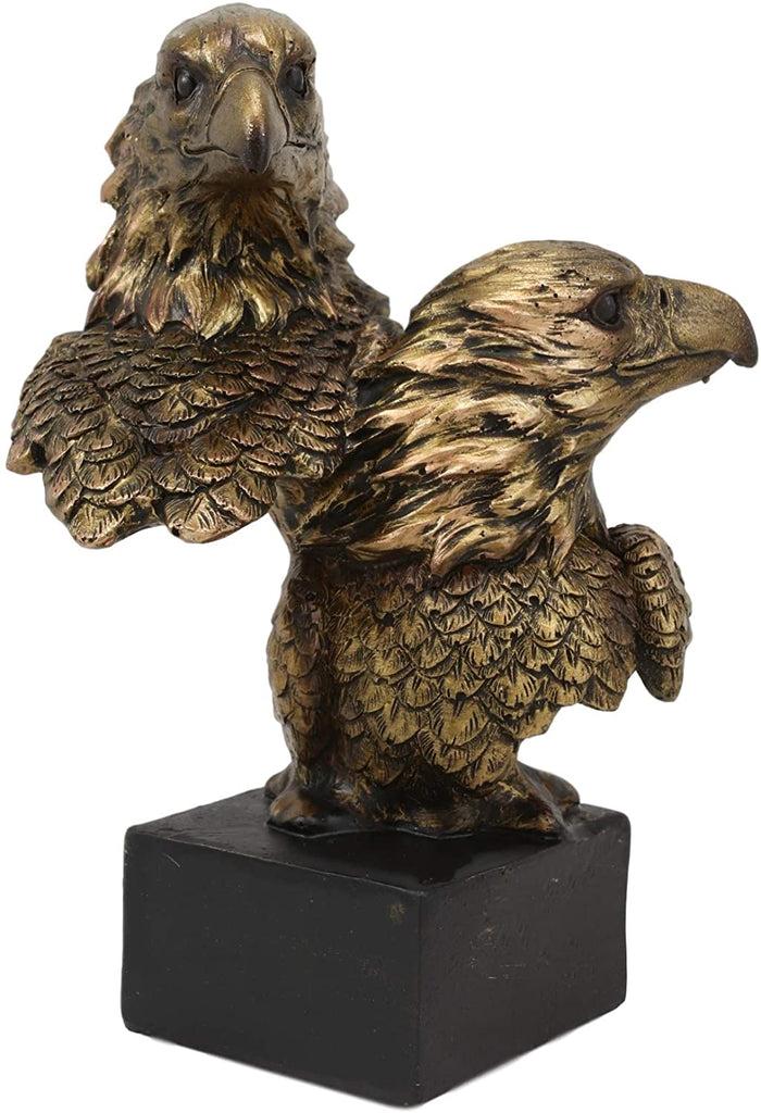 Ebros Gift 6" Tall Bald Eagle And Eaglet Head Bust Figurine With Black Pedestal