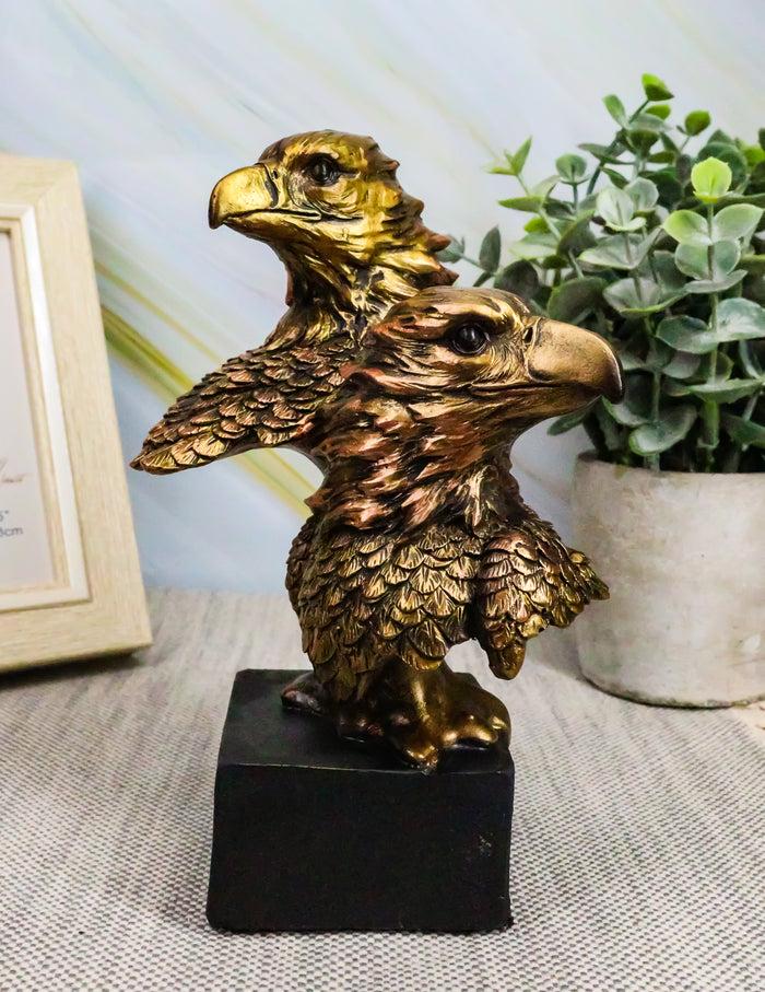 Ebros Gift 6" Tall Bald Eagle And Eaglet Head Bust Figurine With Black Pedestal