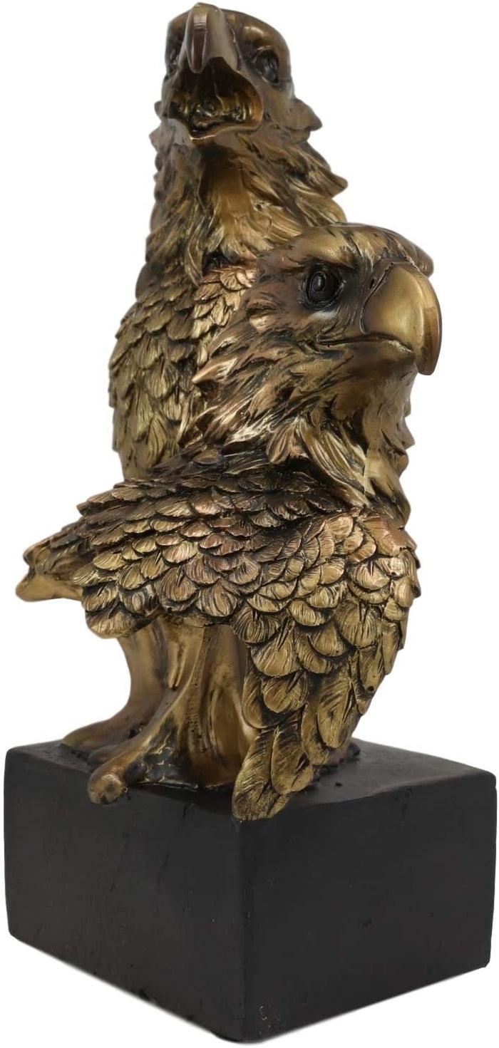 Ebros Gift 9" Tall Bald Eagle And Eaglet Head Bust Figurine With Black Pedestal