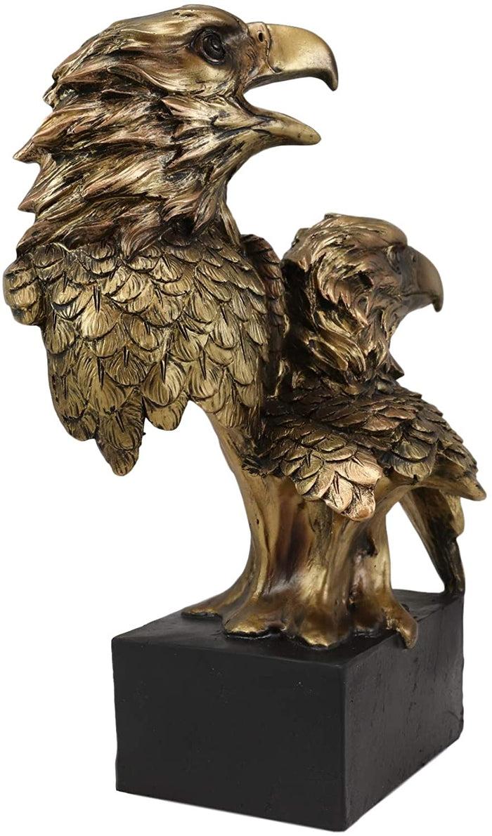 Ebros Gift 9" Tall Bald Eagle And Eaglet Head Bust Figurine With Black Pedestal