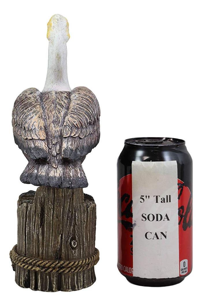 Ebros Gift 9" Tall Ocean Marine Beach Coastal Diving Brown Pelican Perching On Getty Post Statue Home Decor Birds Pelicans Nature As Centerpiece Decorative Sculpture Figurine