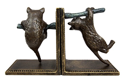 Ebros Gift Adorable Feline Cat Kittens Climbing Branch Aluminum Decorative Bookends Figurine Set Of 2