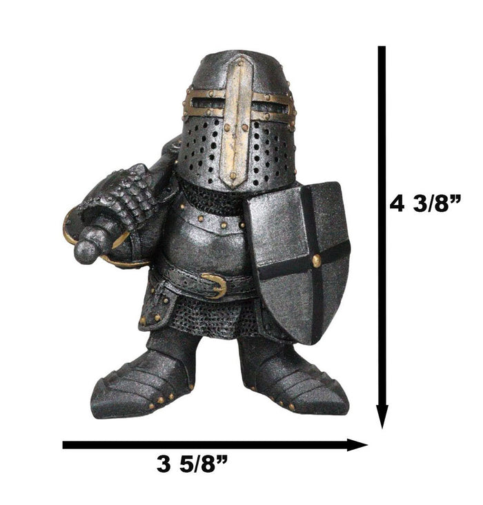 Ebros Gift Anime Chibi Renaissance Medieval Knight Of The Cross Templar Crusader Figurine 4.5" Tall Suit Of Armor Miniature European Knights Sculpture Decor (Bardiche Axeman)
