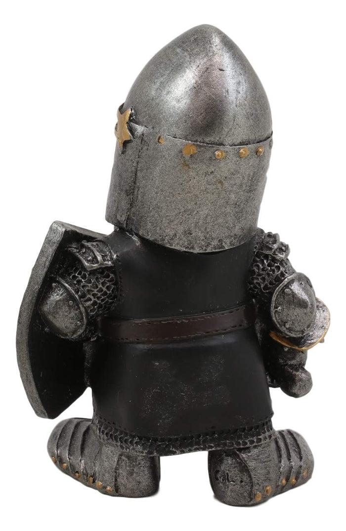 Ebros Gift Anime Chibi Renaissance Medieval Knight Of The Cross Templar Crusader Figurine 4.5" Tall Suit Of Armor Miniature European Knights Sculpture Decor (Swordsman In Battle Stance)