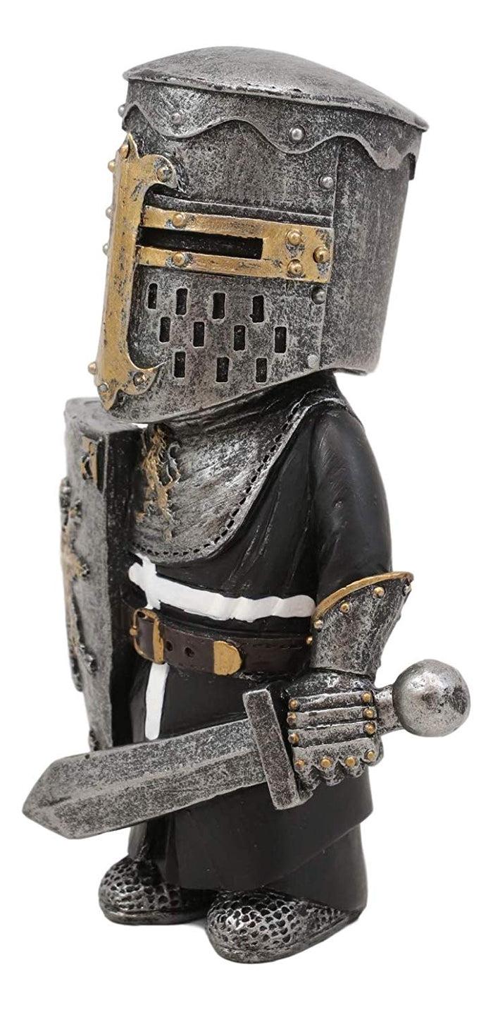 Ebros Gift Anime Chibi Renaissance Medieval Knight Of The Cross Templar Crusader Figurine 4.5" Tall Suit Of Armor Miniature European Knights Sculpture Decor (Set Of 4 Templar Knights)