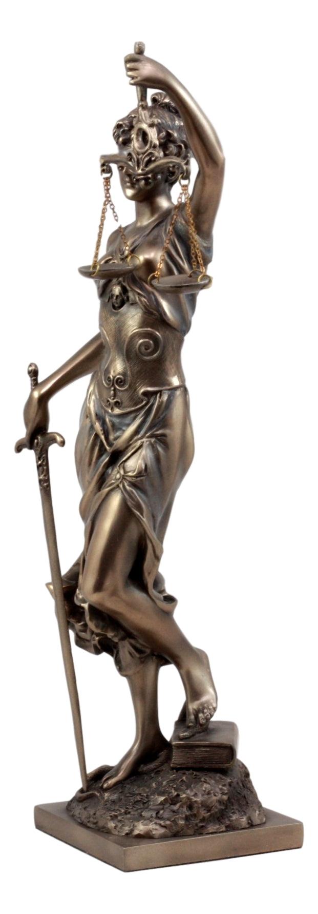 Ebros Gift Bronzed Resin Greek Goddess Lady Of Justice Statue 13.5"H La Justicia Dike Figurine